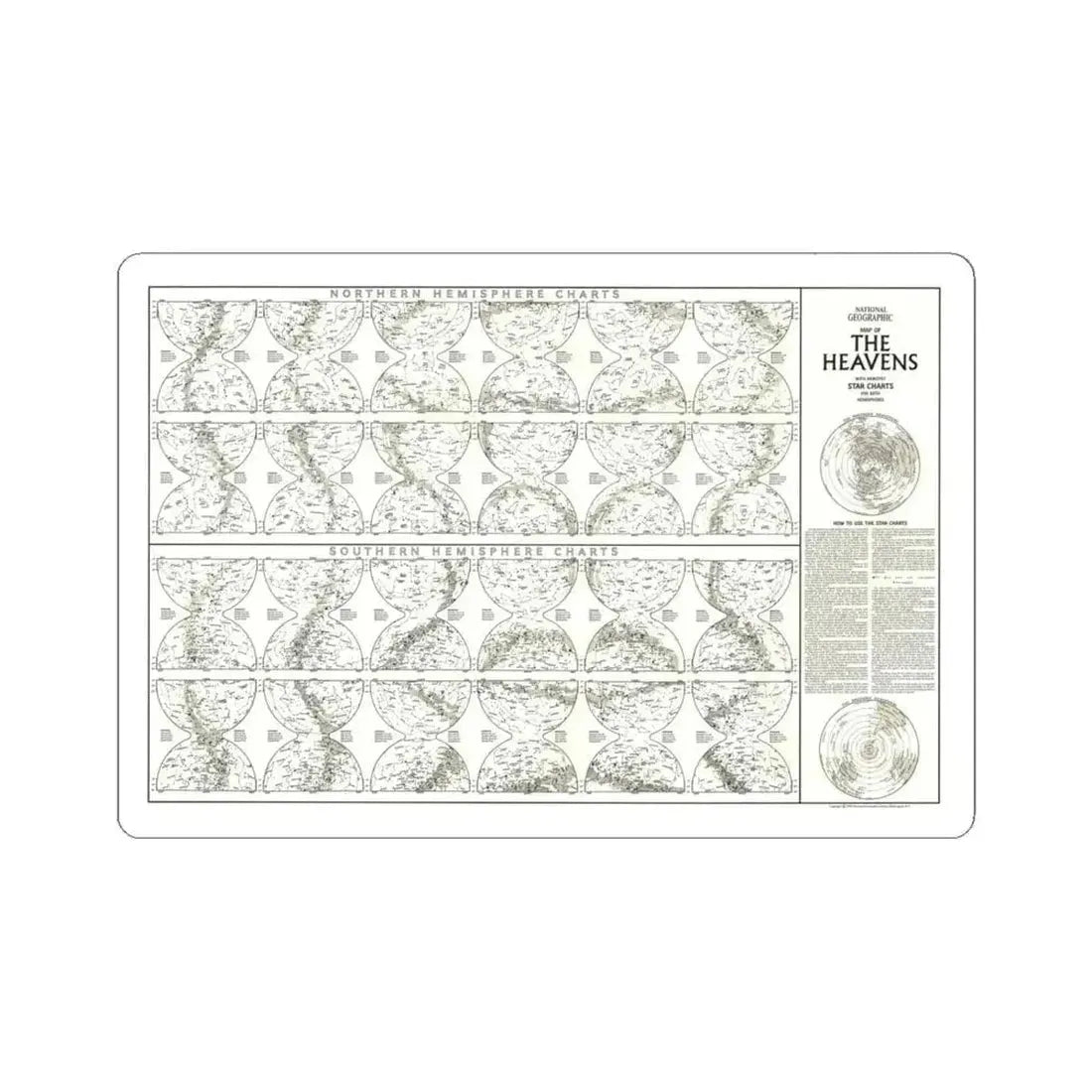 Heavens, The - Monthly Star Charts (1970) (Map) STICKER Vinyl Kiss-Cut Decal 6 Inch White - The Sticker Space