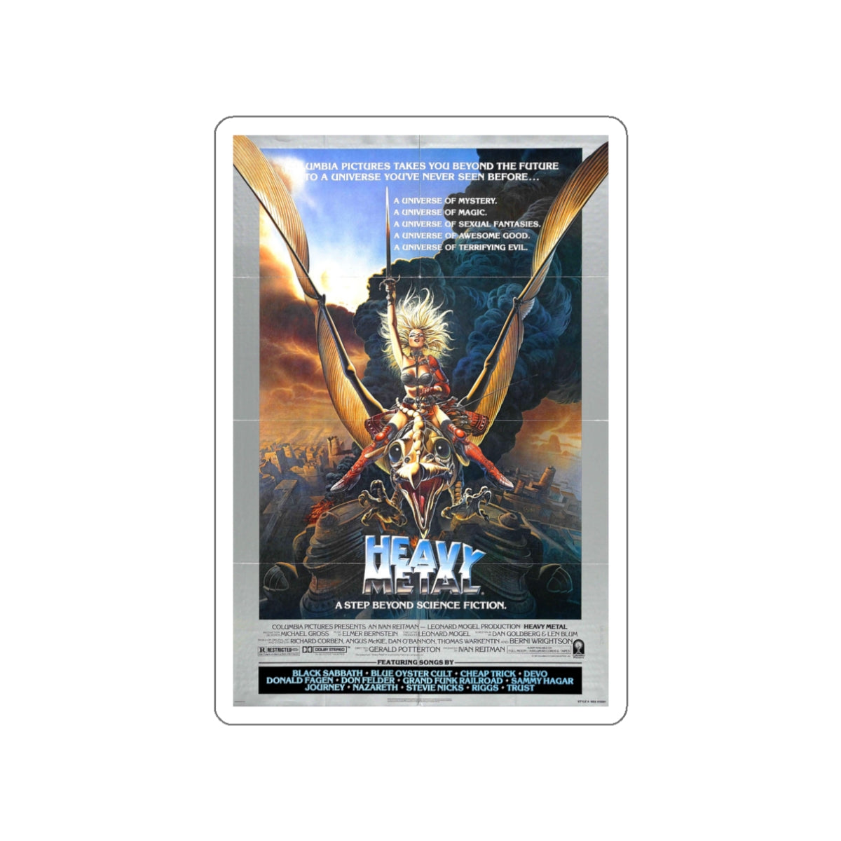 HEAVY METAL 1981 Movie Poster STICKER Vinyl Die-Cut Decal-3 Inch-The Sticker Space