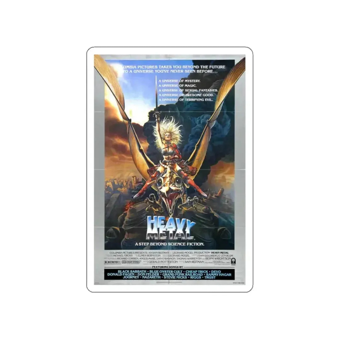 HEAVY METAL 1981 Movie Poster STICKER Vinyl Die-Cut Decal - The Sticker Space