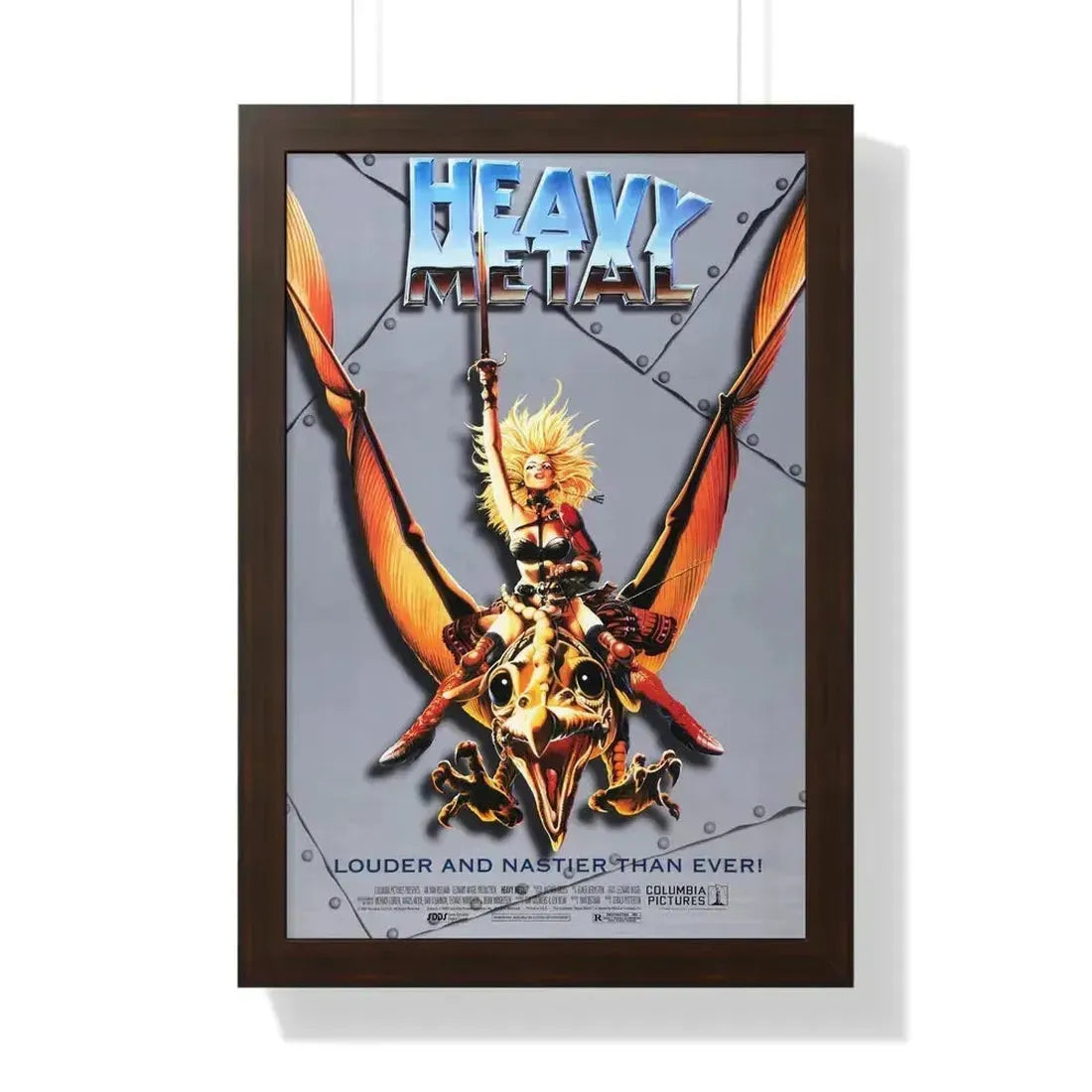 HEAVY METAL (RERELEASE) 1981 - Framed Movie Poster 16″ x 24″ Walnut - The Sticker Space