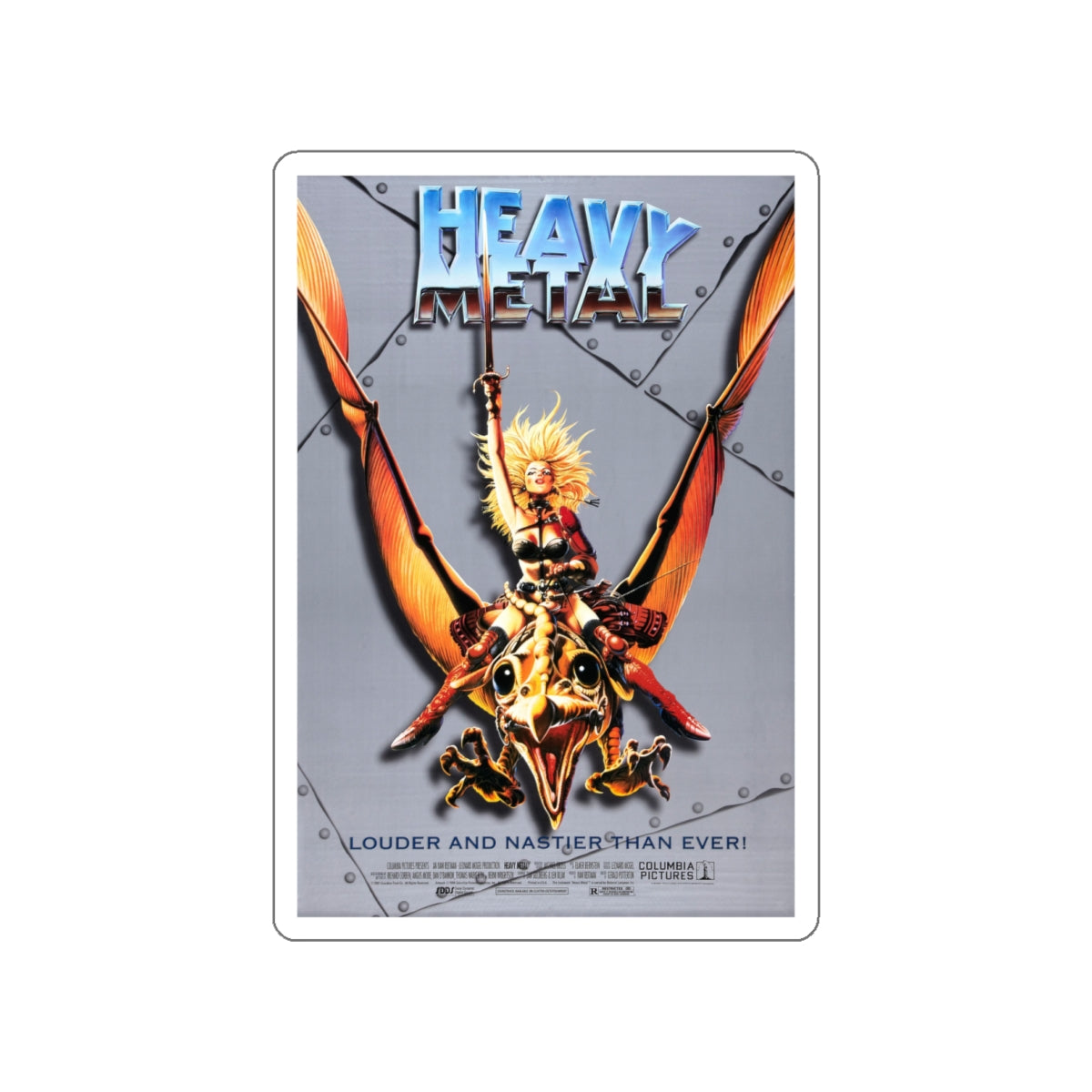 HEAVY METAL (RERELEASE) 1981 Movie Poster STICKER Vinyl Die-Cut Decal-4 Inch-The Sticker Space