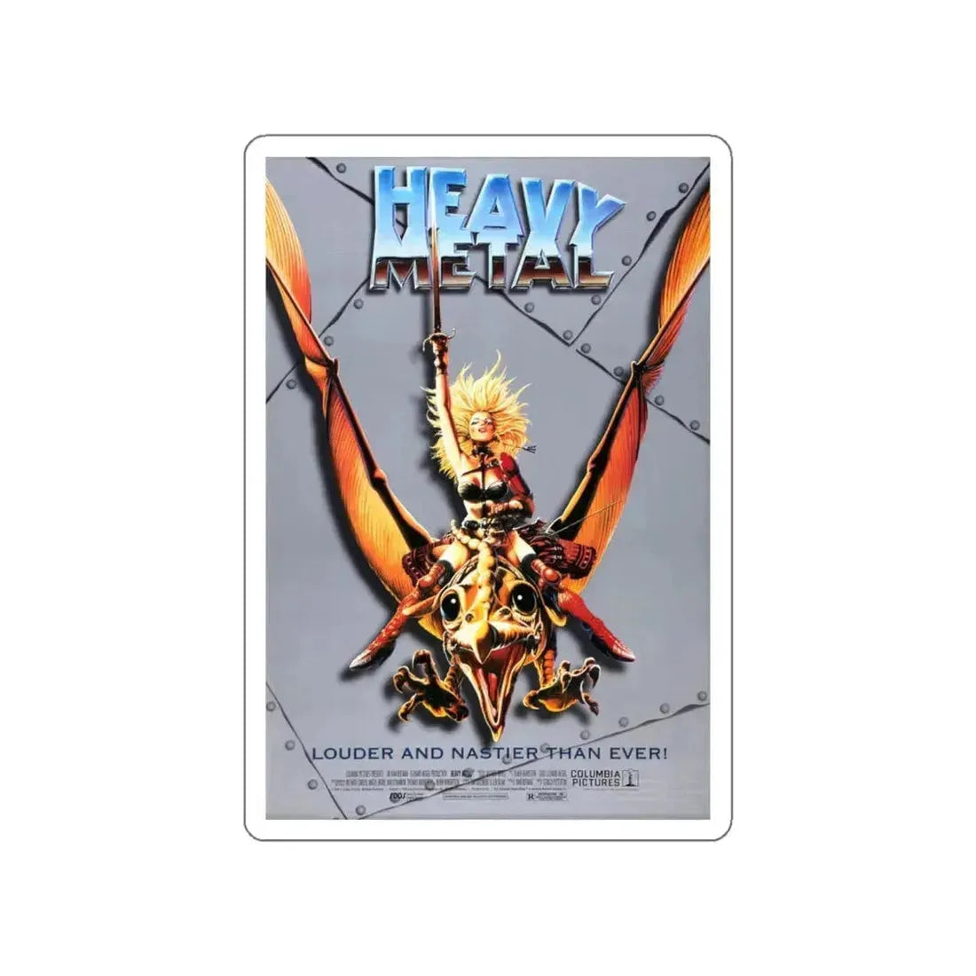 HEAVY METAL (RERELEASE) 1981 Movie Poster STICKER Vinyl Die-Cut Decal 4 Inch - The Sticker Space