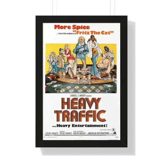 HEAVY TRAFFIC 1973 - Framed Movie Poster 16″ x 24″ Black - The Sticker Space
