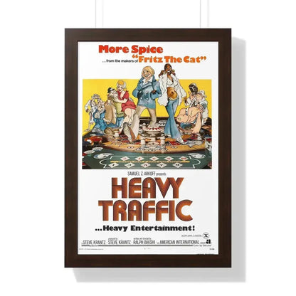HEAVY TRAFFIC 1973 - Framed Movie Poster 16″ x 24″ Walnut - The Sticker Space