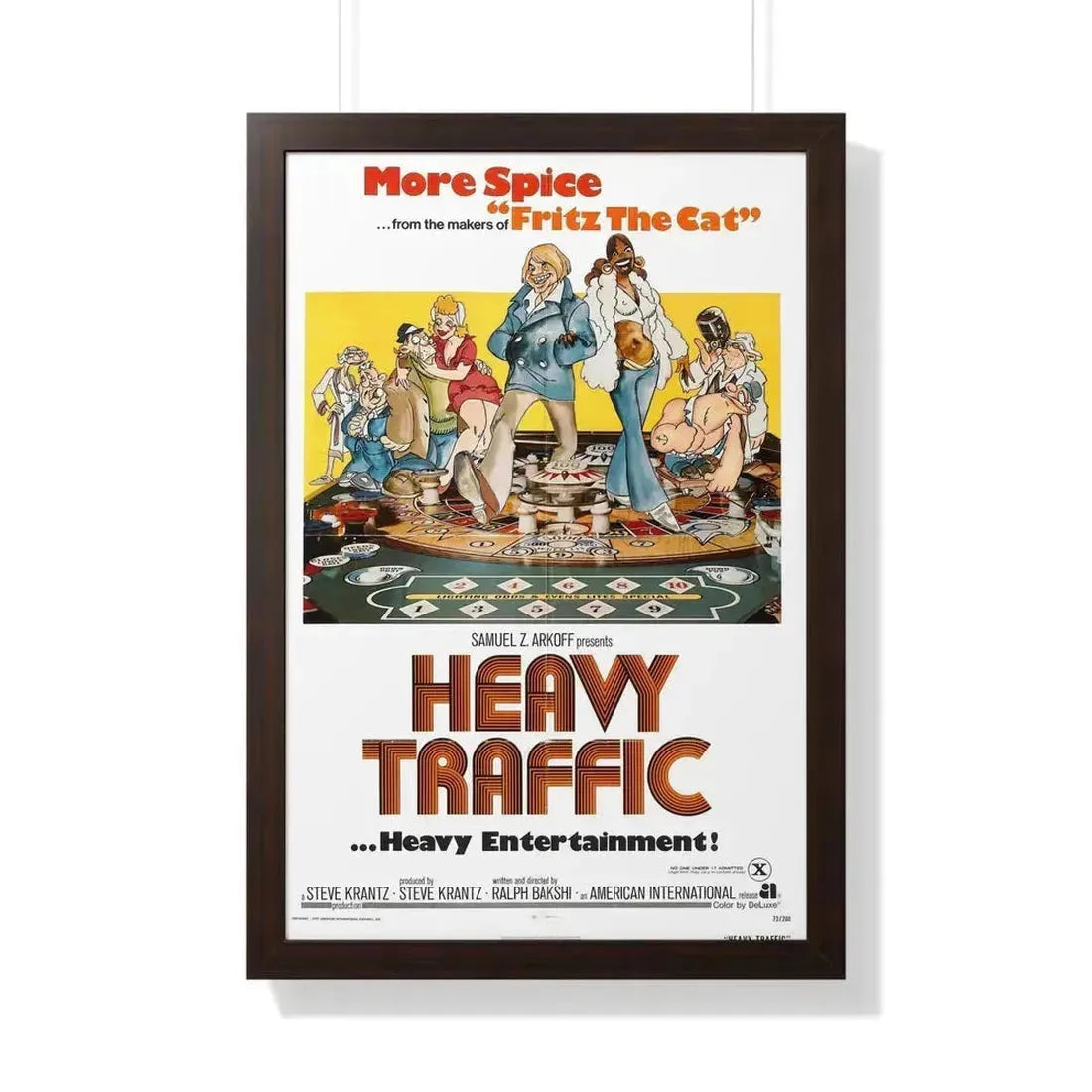 HEAVY TRAFFIC 1973 - Framed Movie Poster 20" x 30" Walnut - The Sticker Space