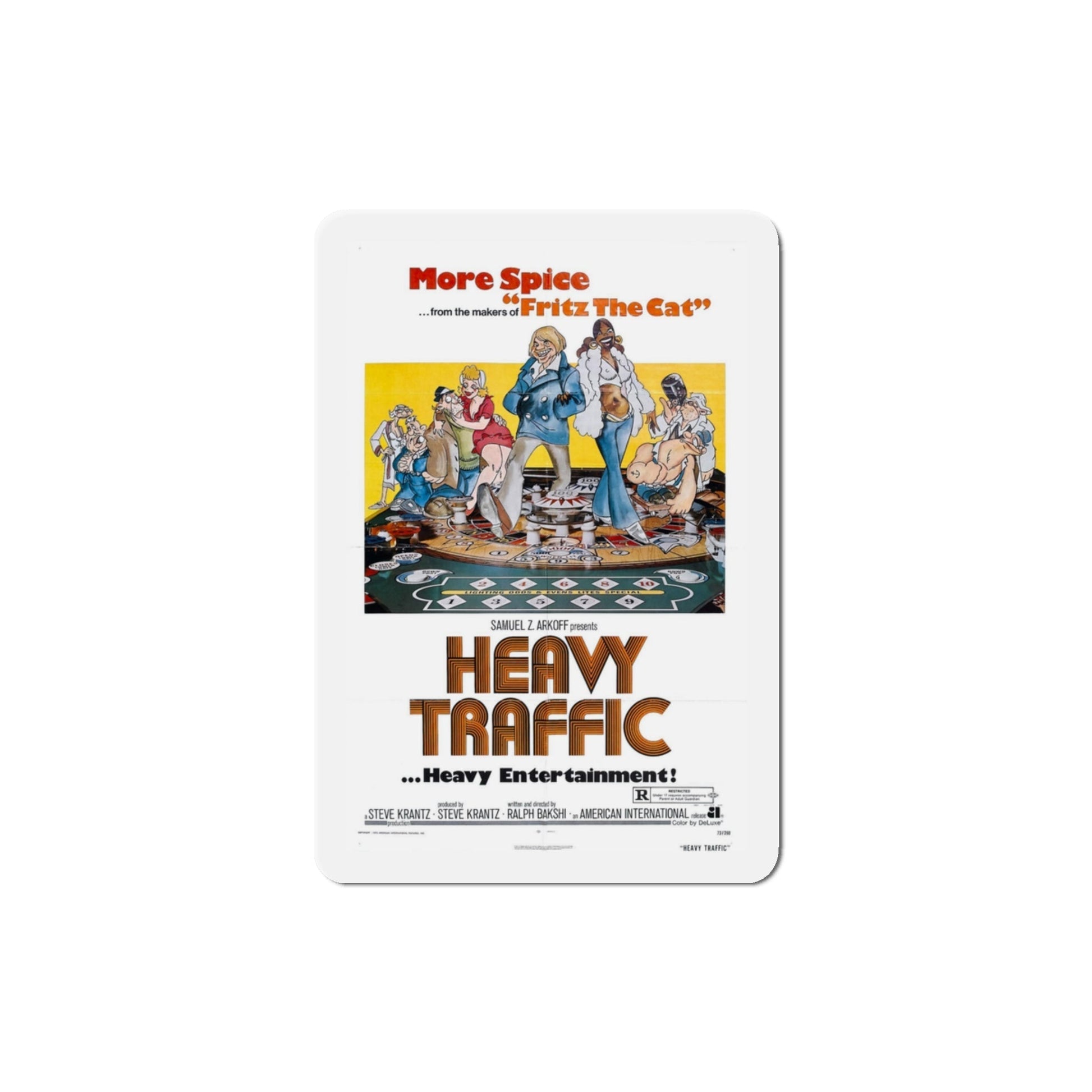 Heavy Traffic 1973 Movie Poster Die-Cut Magnet-3 Inch-The Sticker Space