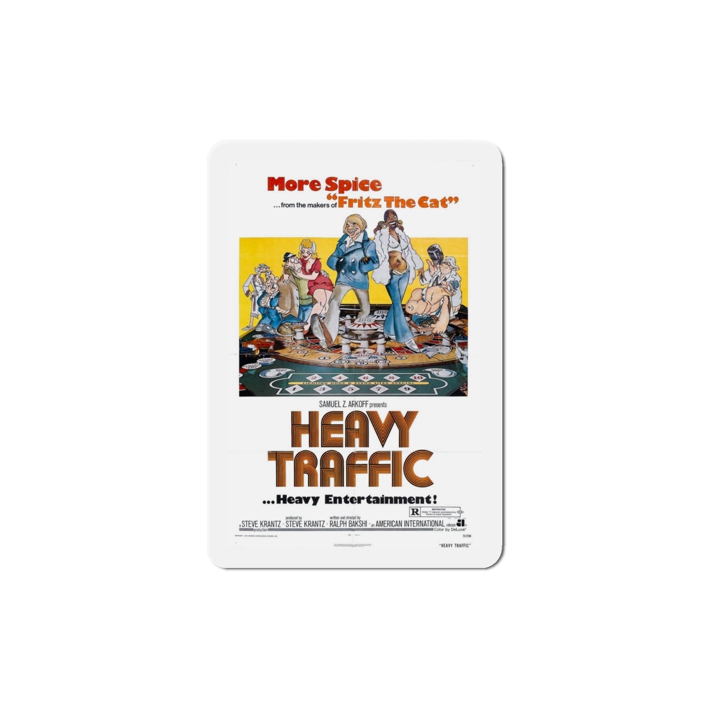 Heavy Traffic 1973 Movie Poster Die-Cut Magnet-4 Inch-The Sticker Space