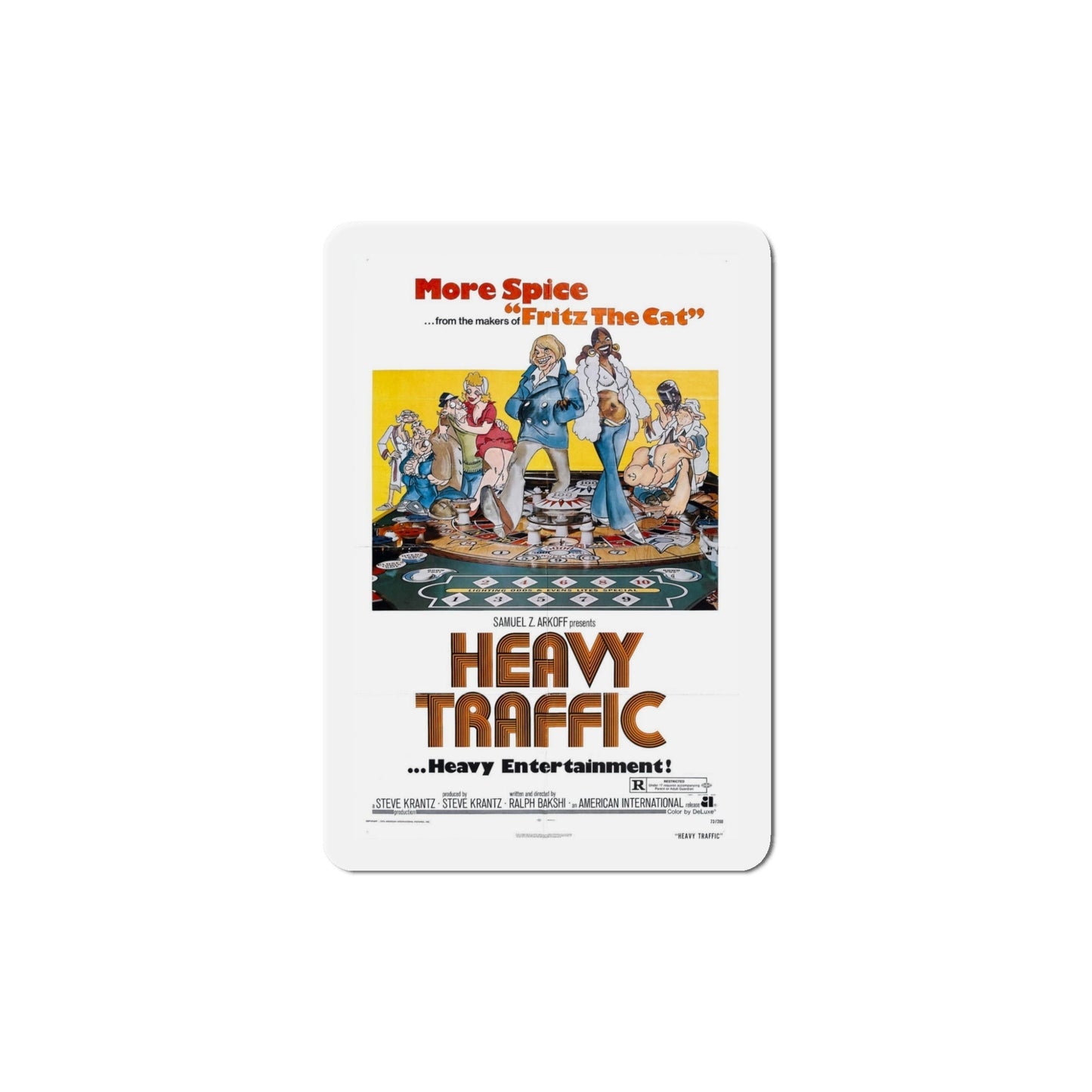 Heavy Traffic 1973 Movie Poster Die-Cut Magnet-5 Inch-The Sticker Space