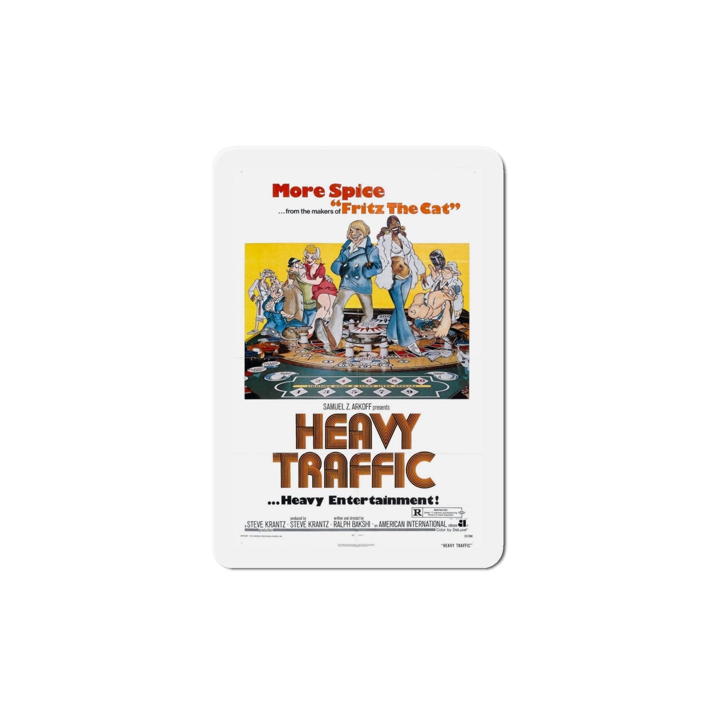 Heavy Traffic 1973 Movie Poster Die-Cut Magnet-6 Inch-The Sticker Space