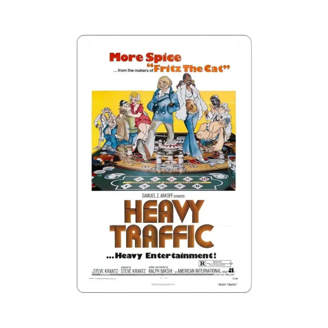 Heavy Traffic 1973 Movie Poster - STICKER Vinyl Kiss-Cut Decal 6 Inch White - The Sticker Space