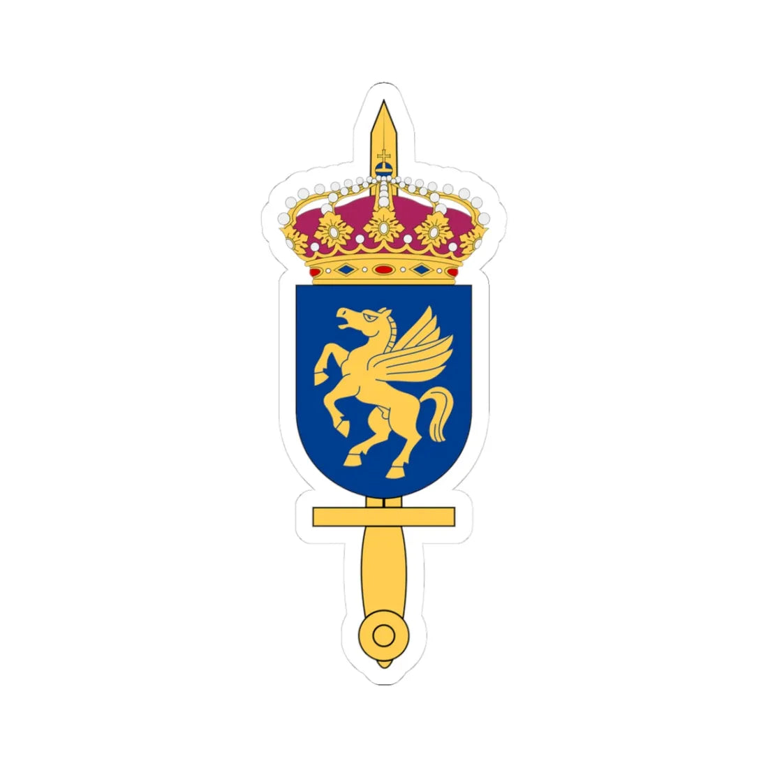 Helikopterflottiljen vapen (Sweden) (Coat of Arms) STICKER Vinyl Kiss-Cut Decal 3 Inch White - The Sticker Space