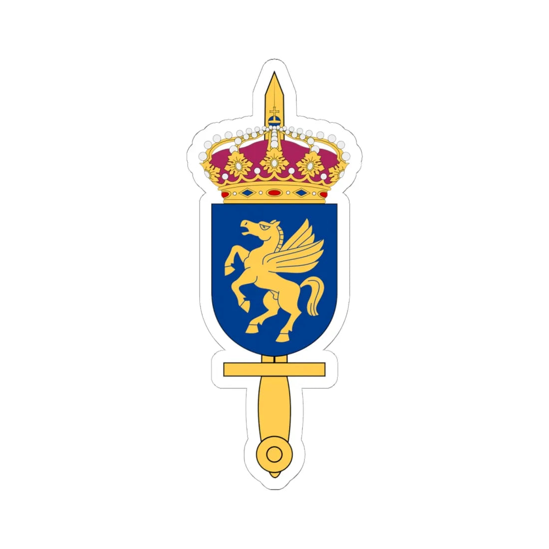 Helikopterflottiljen vapen (Sweden) (Coat of Arms) STICKER Vinyl Kiss-Cut Decal 6 Inch White - The Sticker Space