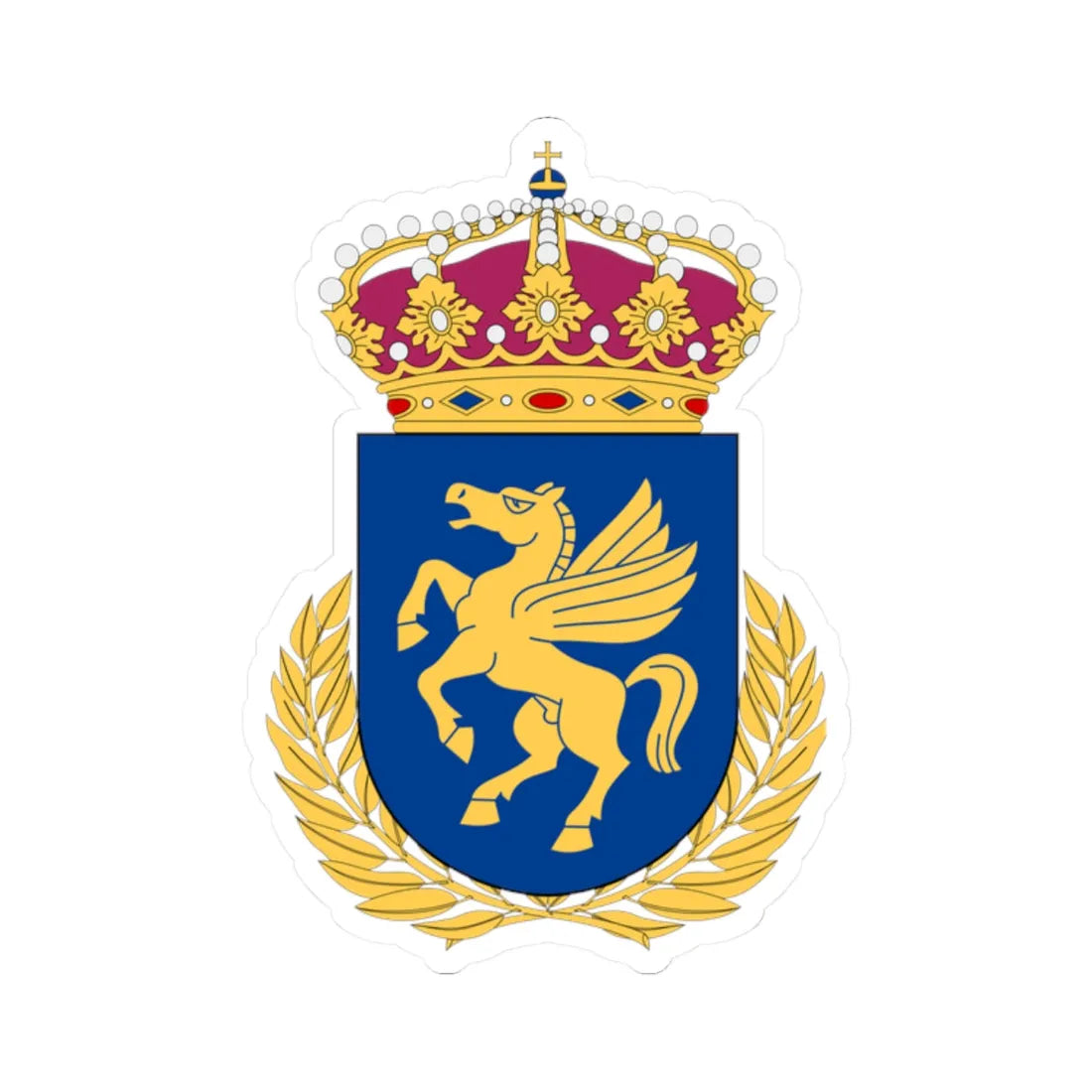 Helikopterstridsskolan vapen (Sweden) (Coat of Arms) STICKER Vinyl Kiss-Cut Decal 2 Inch White - The Sticker Space