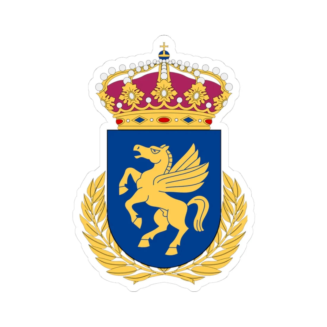 Helikopterstridsskolan vapen (Sweden) (Coat of Arms) STICKER Vinyl Kiss-Cut Decal 3 Inch White - The Sticker Space