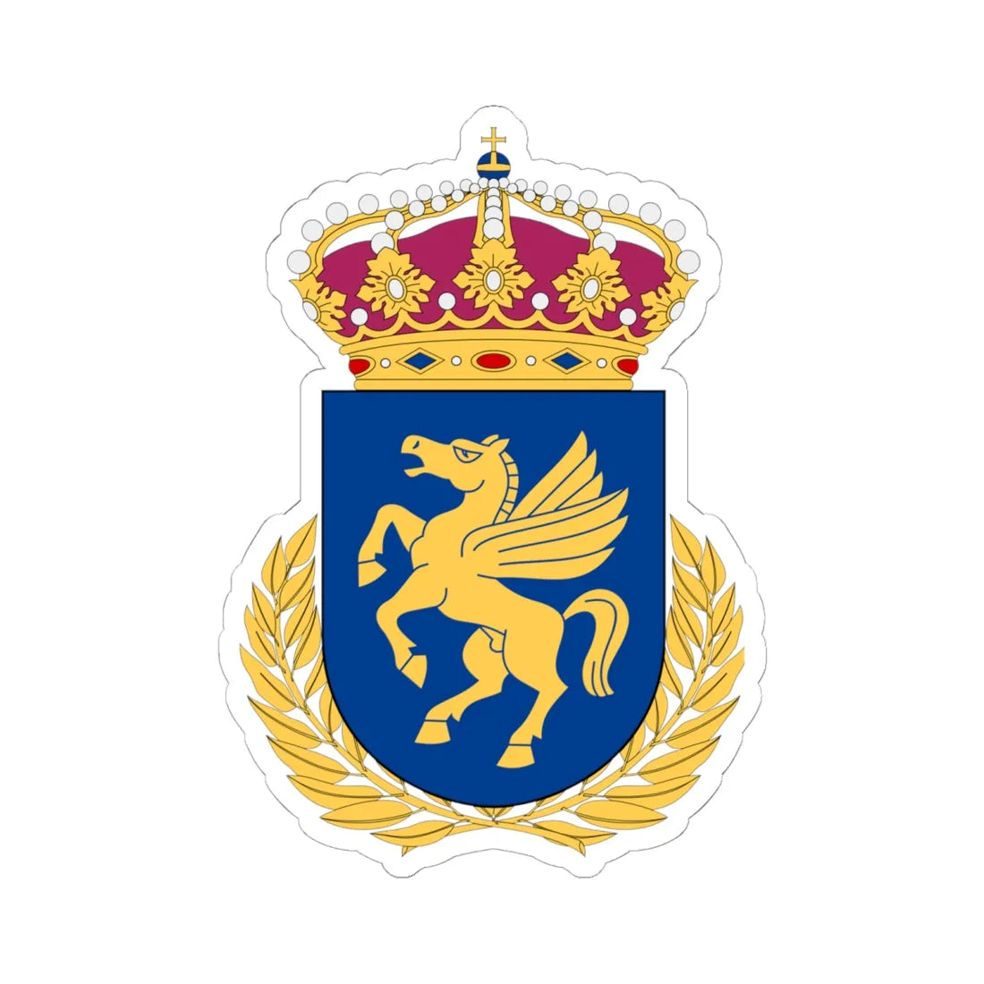 Helikopterstridsskolan vapen (Sweden) (Coat of Arms) STICKER Vinyl Kiss-Cut Decal 6 Inch White - The Sticker Space