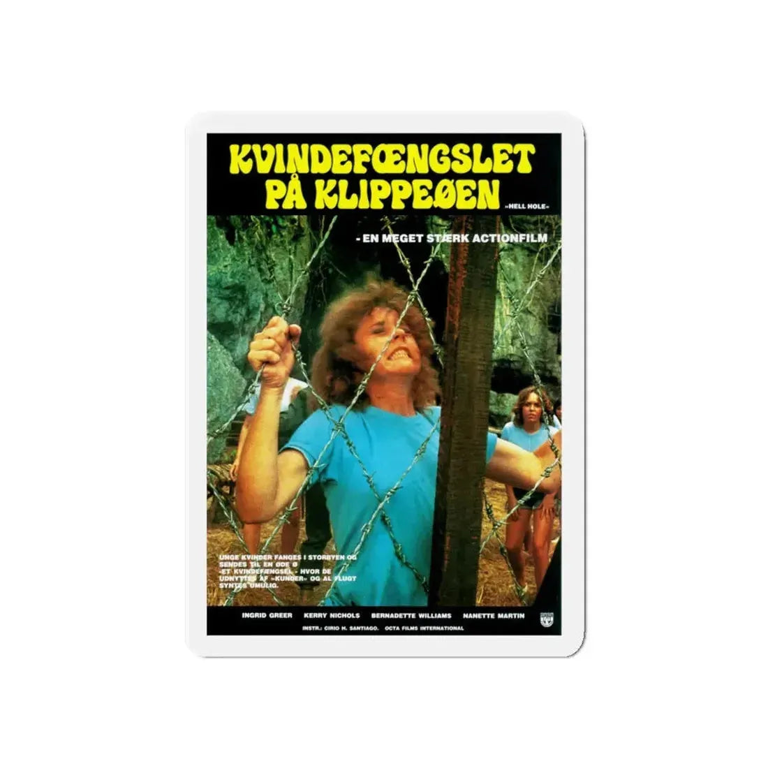 HELL HOLE (DANISH) 1978 Movie Poster - Refrigerator Magnet 5 Inch - The Sticker Space