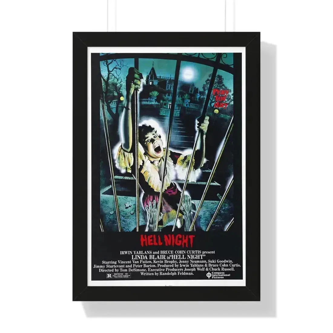 HELL NIGHT 1981 - Framed Movie Poster 16″ x 24″ Black - The Sticker Space