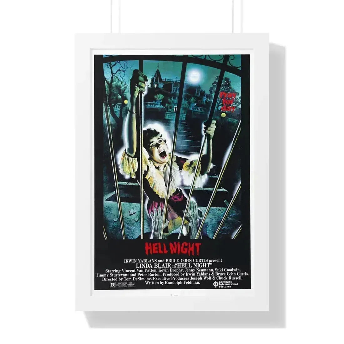 HELL NIGHT 1981 - Framed Movie Poster 16″ x 24″ White - The Sticker Space
