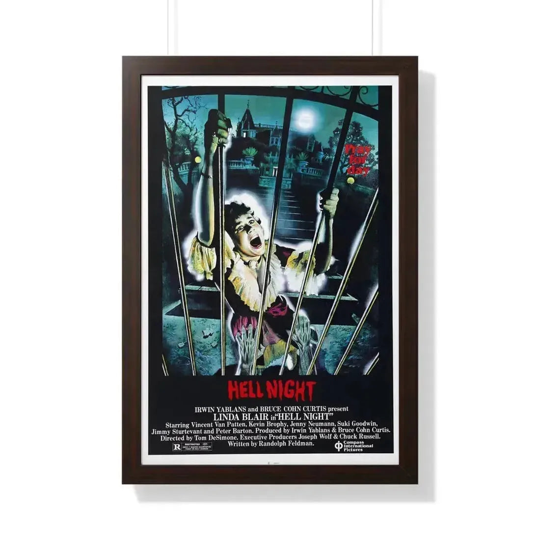 HELL NIGHT 1981 - Framed Movie Poster 20" x 30" Walnut - The Sticker Space