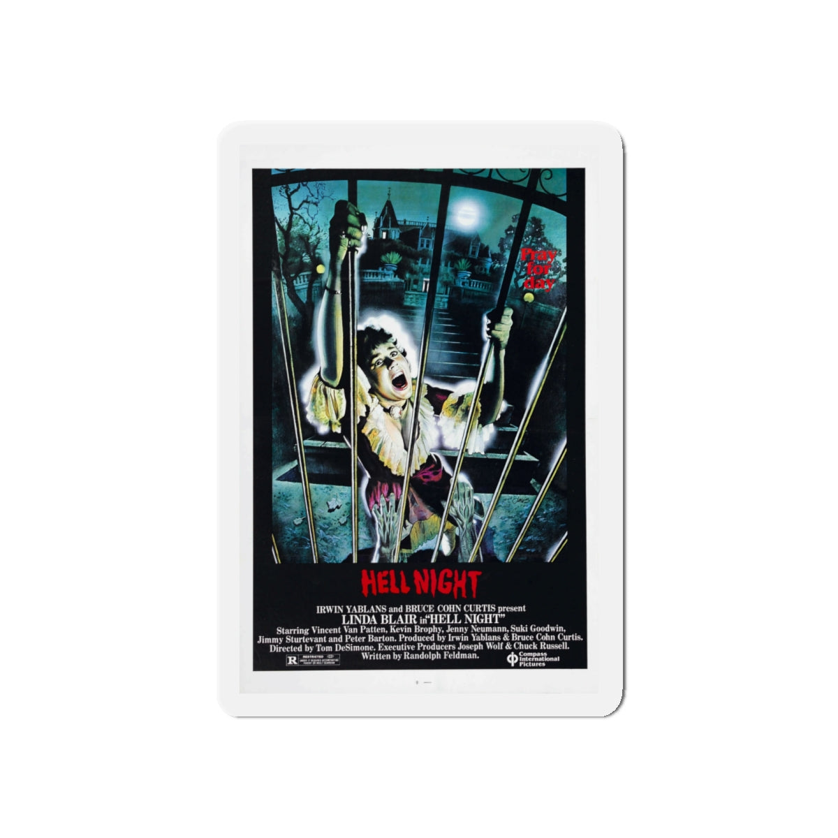 HELL NIGHT 1981 Movie Poster - Die-Cut Magnet-5" x 5"-The Sticker Space