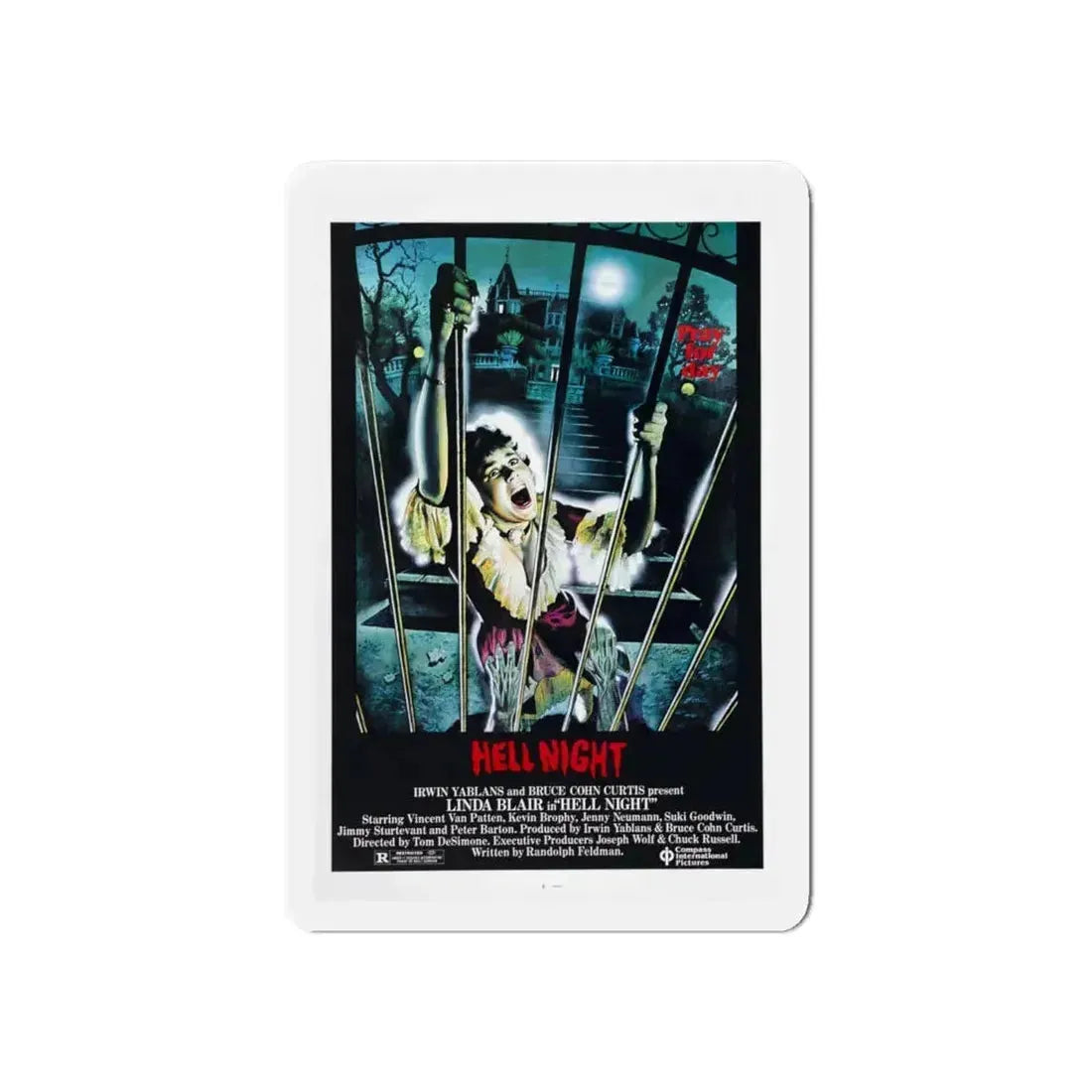 HELL NIGHT 1981 Movie Poster - Refrigerator Magnet 6 Inch - The Sticker Space