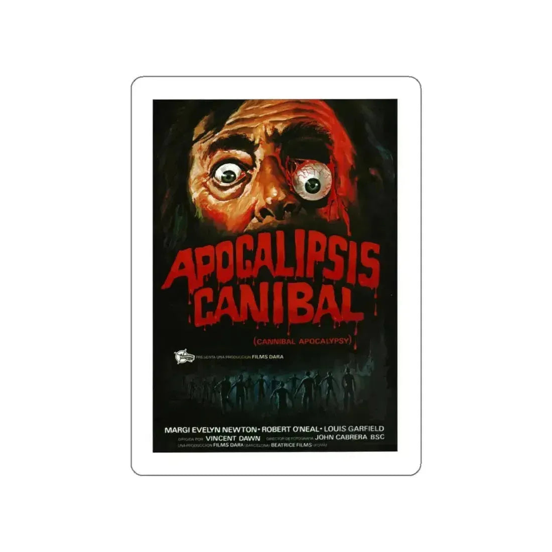 HELL OF THE LIVING DEAD (SPAIN) 1980 Movie Poster STICKER Vinyl Die-Cut Decal 6 Inch - The Sticker Space