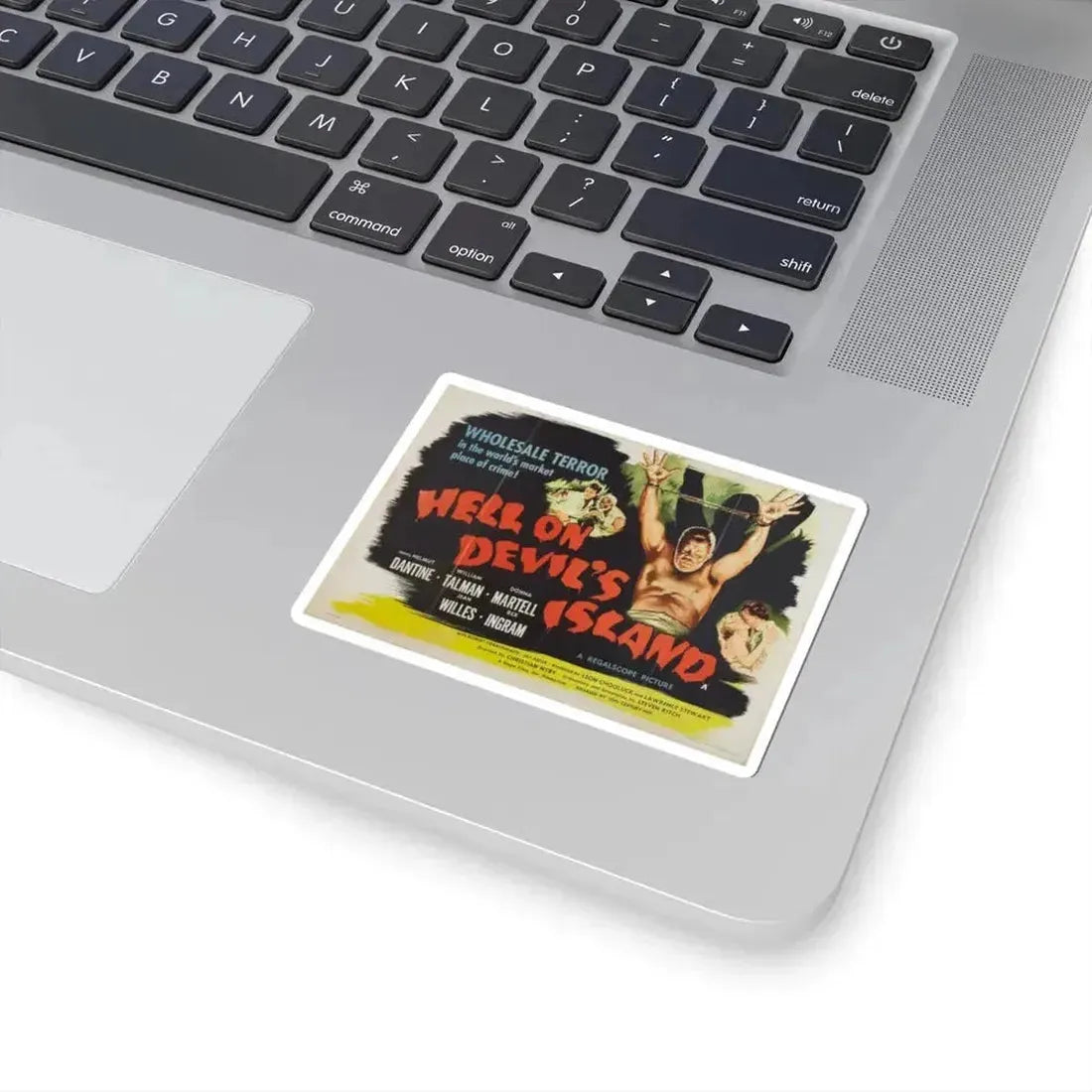 HELL ON DEVIL'S ISLAND 1957 Movie Poster - STICKER Vinyl Kiss-Cut Decal - The Sticker Space