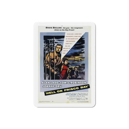Hell on Frisco Bay 1955 Movie Poster Refrigerator Magnet 2 Inch - The Sticker Space