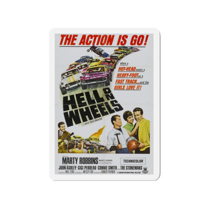 HELL ON WHEELS 1967 Movie Poster - Die-Cut Magnet-2" x 2"-The Sticker Space