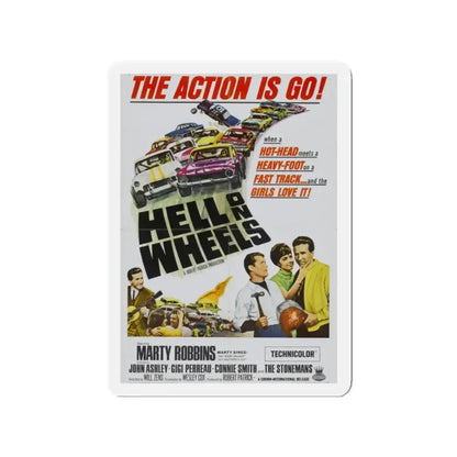 HELL ON WHEELS 1967 Movie Poster - Refrigerator Magnet 2 Inch - The Sticker Space