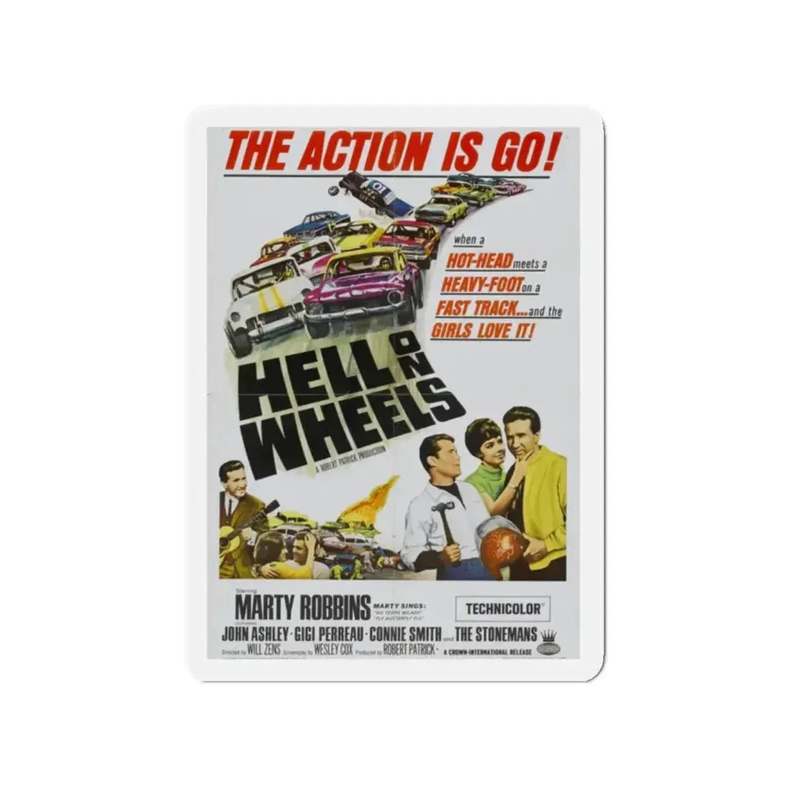 HELL ON WHEELS 1967 Movie Poster - Refrigerator Magnet - The Sticker Space