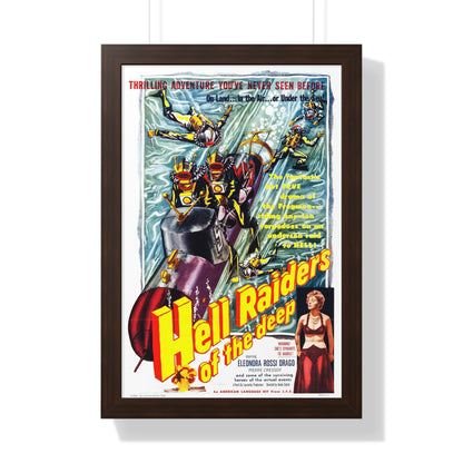 HELL RAIDERS OF THE DEEP 1953 - Framed Movie Poster-16″ x 24″-The Sticker Space