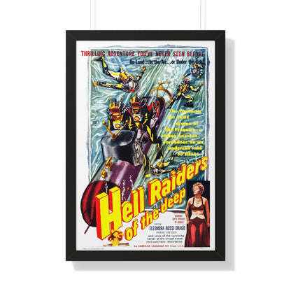 HELL RAIDERS OF THE DEEP 1953 - Framed Movie Poster-20" x 30"-The Sticker Space