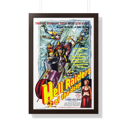 HELL RAIDERS OF THE DEEP 1953 - Framed Movie Poster-20" x 30"-The Sticker Space