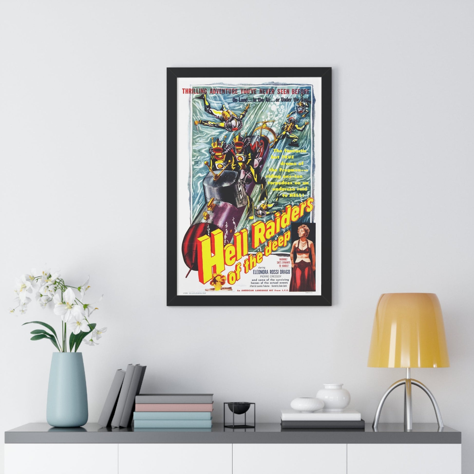 HELL RAIDERS OF THE DEEP 1953 - Framed Movie Poster-The Sticker Space