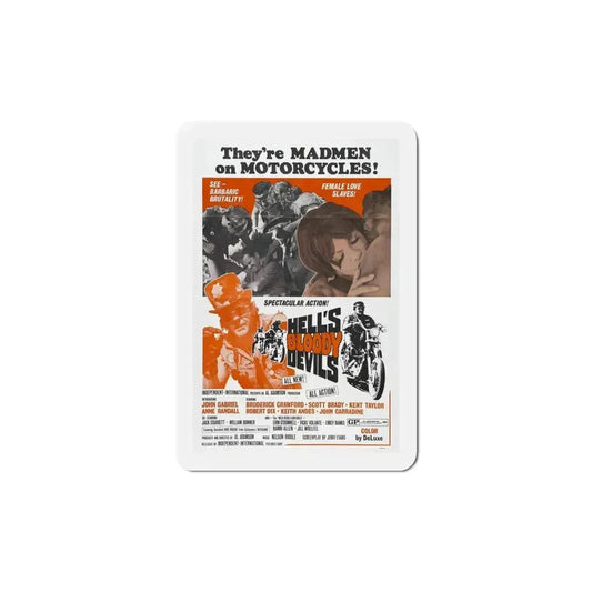 Hell's Bloody Devils 1970 Movie Poster Refrigerator Magnet 6 Inch - The Sticker Space
