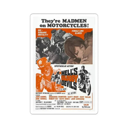 Hell's Bloody Devils 1970 Movie Poster - STICKER Vinyl Kiss-Cut Decal - The Sticker Space
