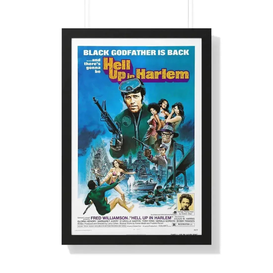 HELL UP IN HARLEM 1973 - Framed Movie Poster - The Sticker Space