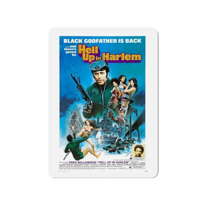 HELL UP IN HARLEM 1973 Movie Poster - Refrigerator Magnet 2 Inch - The Sticker Space