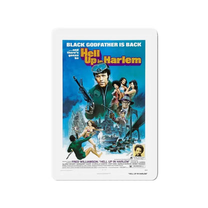 HELL UP IN HARLEM 1973 Movie Poster - Refrigerator Magnet 3 Inch - The Sticker Space