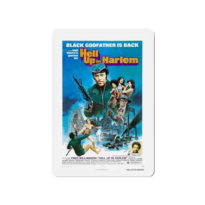 HELL UP IN HARLEM 1973 Movie Poster - Refrigerator Magnet 4 Inch - The Sticker Space