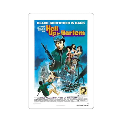 HELL UP IN HARLEM 1973 Movie Poster - STICKER Vinyl Kiss-Cut Decal 2 Inch White - The Sticker Space