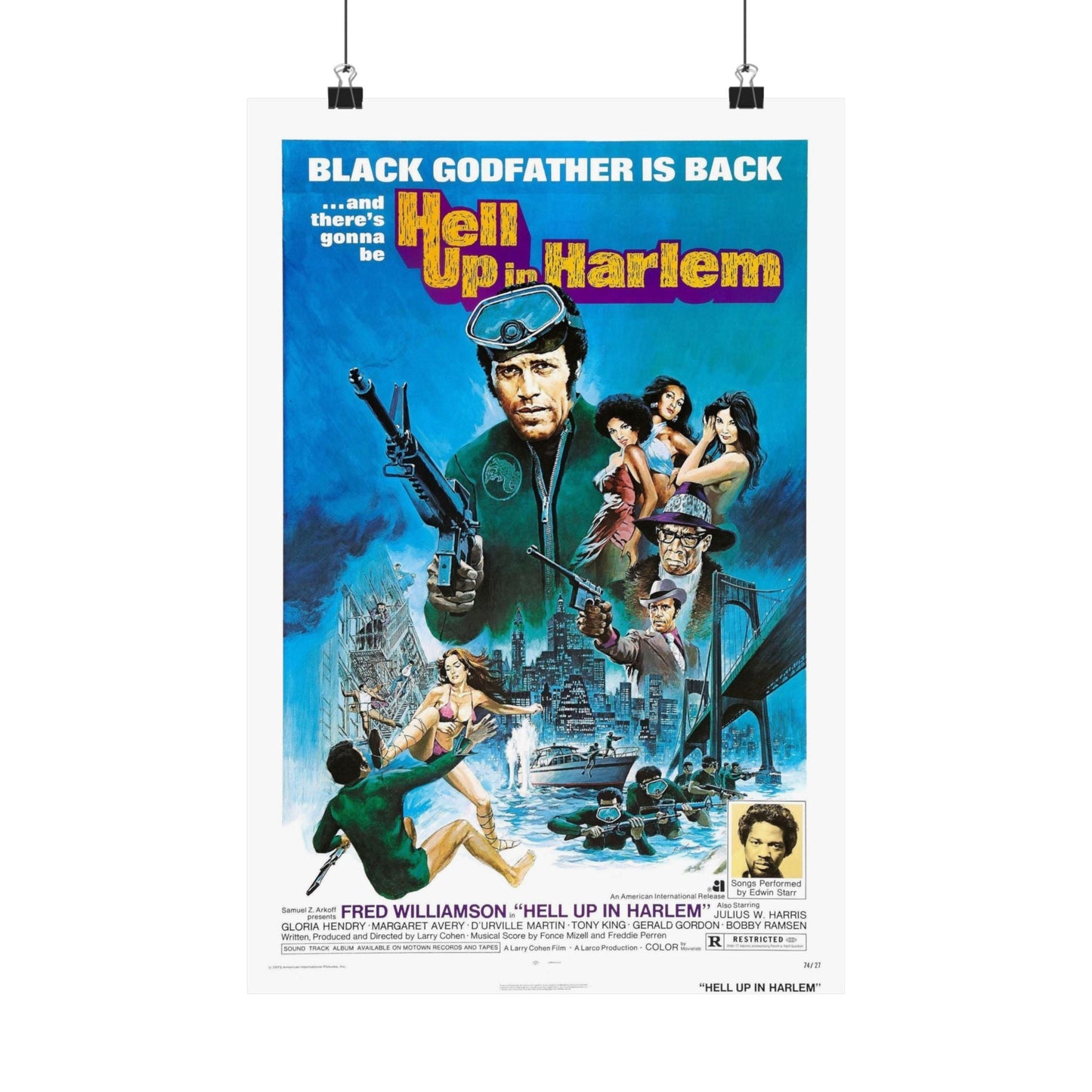 HELL UP IN HARLEM 1973 - Paper Movie Poster-12″ x 18″-The Sticker Space