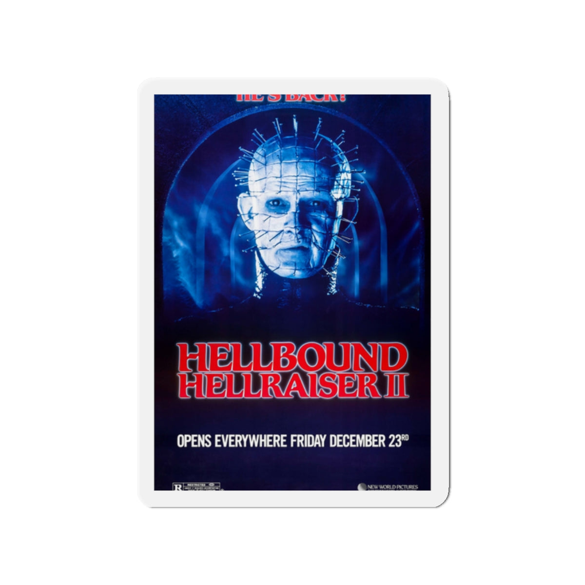 HELLBOUND - HELLRAISER II (TEASER) 1988 Movie Poster - Die-Cut Magnet-2" x 2"-The Sticker Space