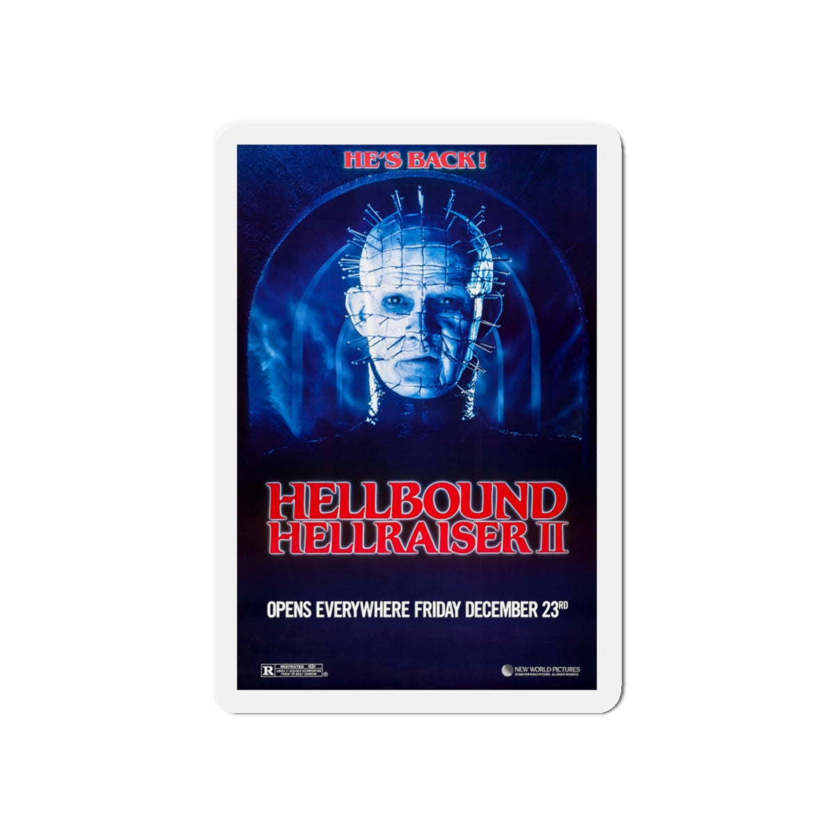 HELLBOUND - HELLRAISER II (TEASER) 1988 Movie Poster - Die-Cut Magnet-5" x 5"-The Sticker Space