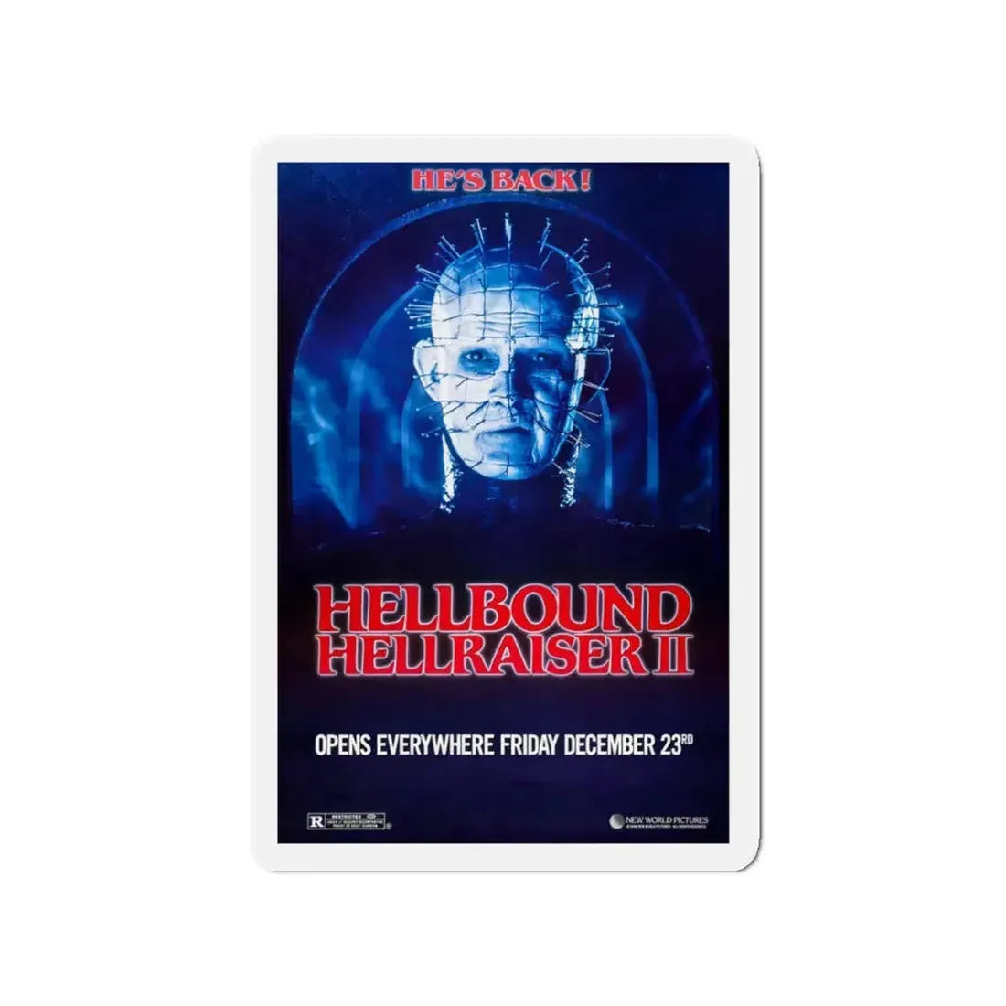 HELLBOUND - HELLRAISER II (TEASER) 1988 Movie Poster - Refrigerator Magnet 3 Inch - The Sticker Space