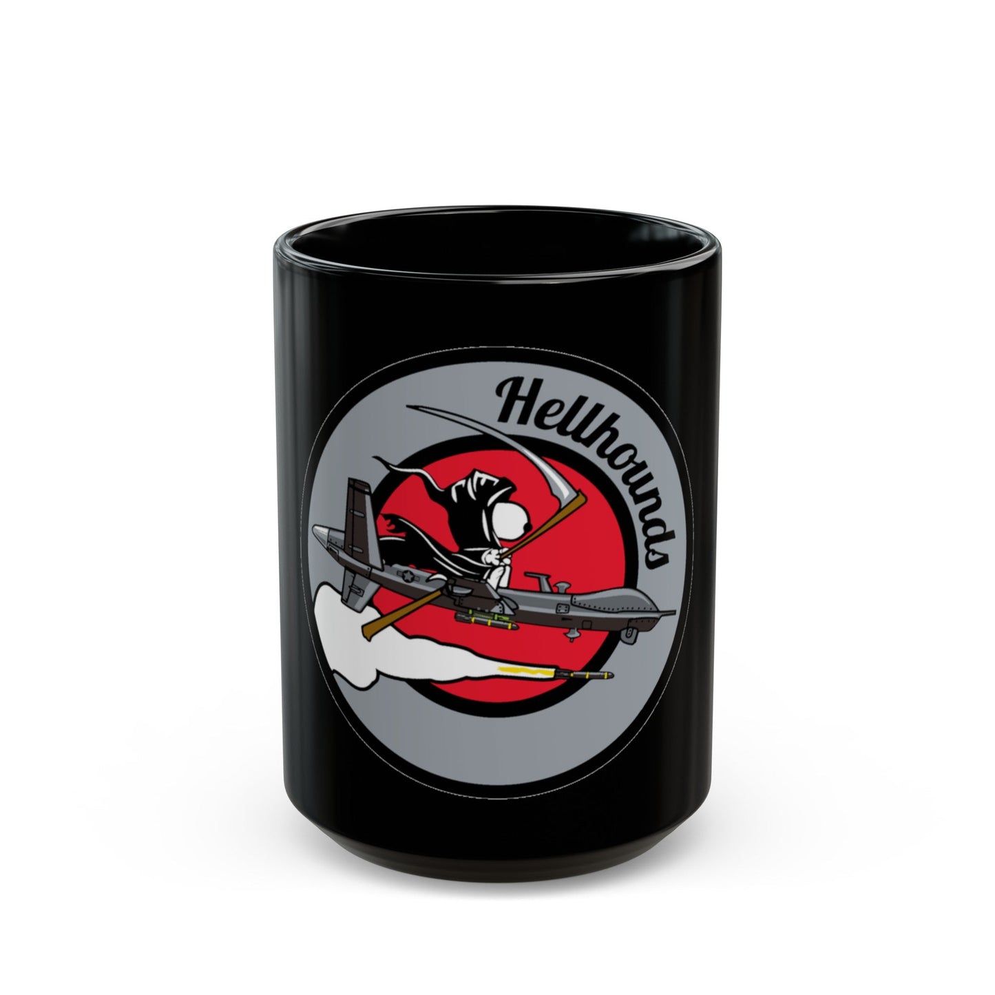 Hellbound Snoopy 20th ASq (U.S. Air Force) Black Coffee Mug-15oz-The Sticker Space