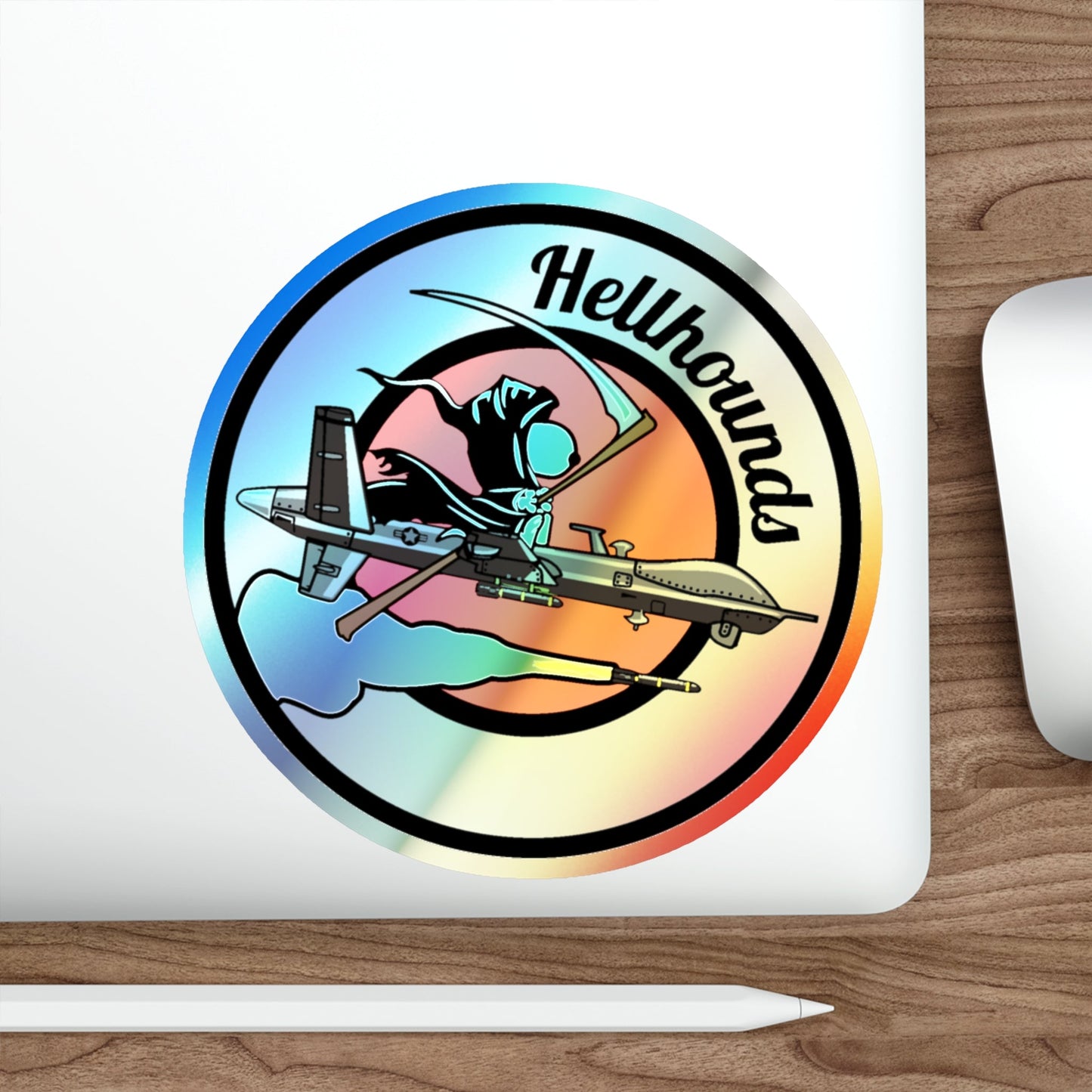 Hellbound Snoopy 20th ASq (U.S. Air Force) Holographic STICKER Die-Cut Vinyl Decal-The Sticker Space