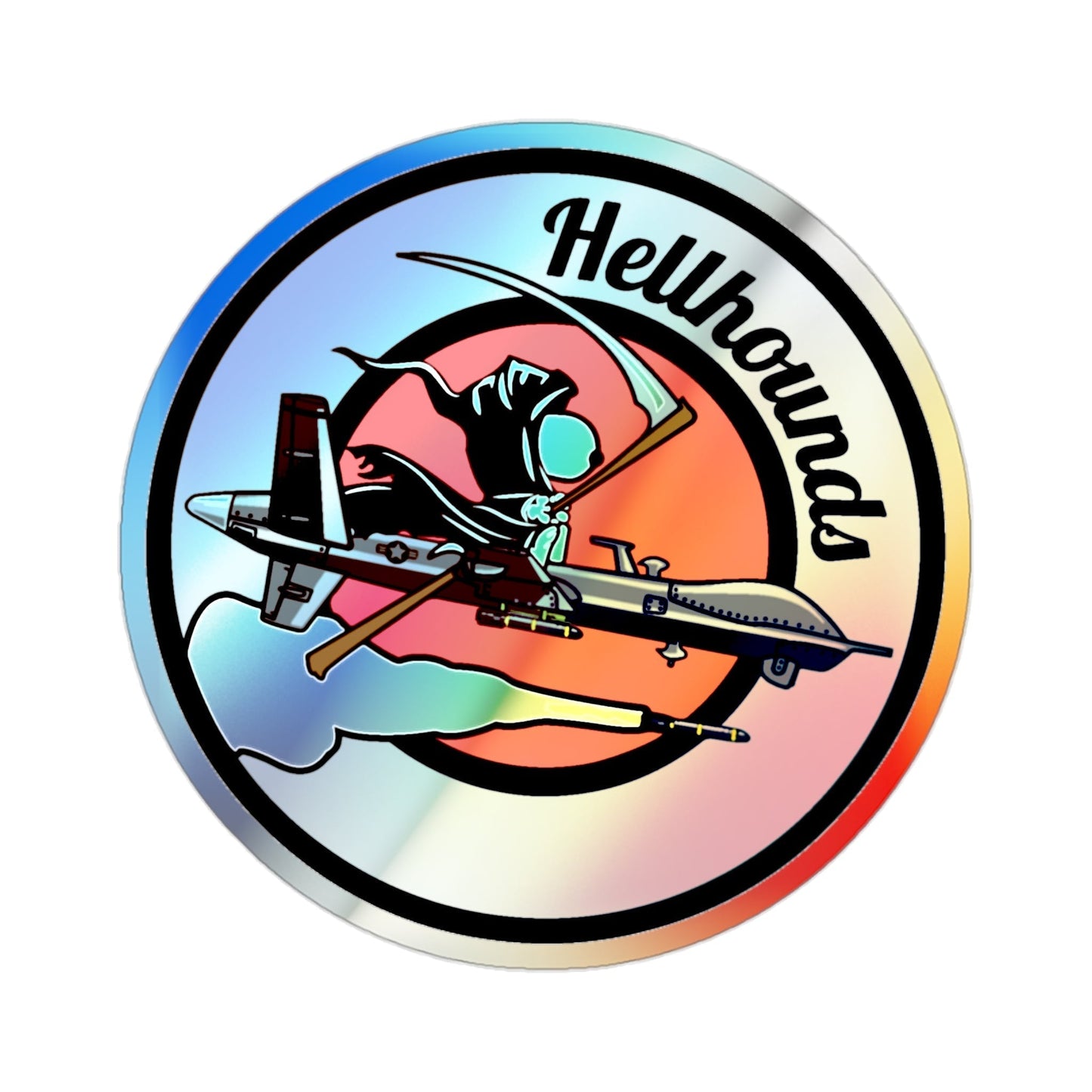 Hellbound Snoopy 20th ASq (U.S. Air Force) Holographic STICKER Die-Cut Vinyl Decal-2 Inch-The Sticker Space