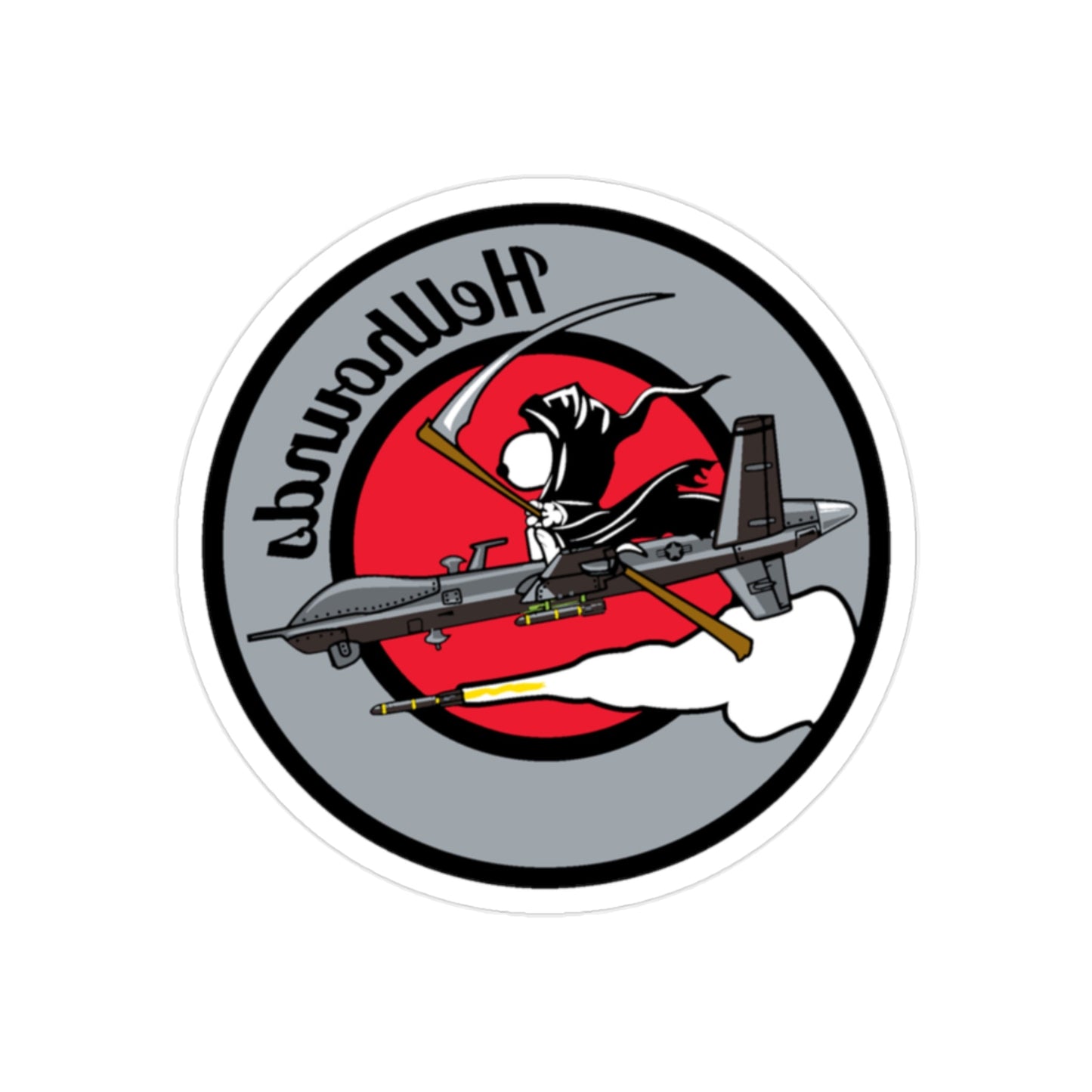 Hellbound Snoopy 20th ASq (U.S. Air Force) REVERSE PRINT Transparent STICKER-2 Inch-The Sticker Space